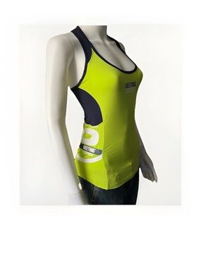 Meeting Lime Green Graphic Tank Top Small Made In Italy